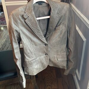 Theory Brown Leather Blazer